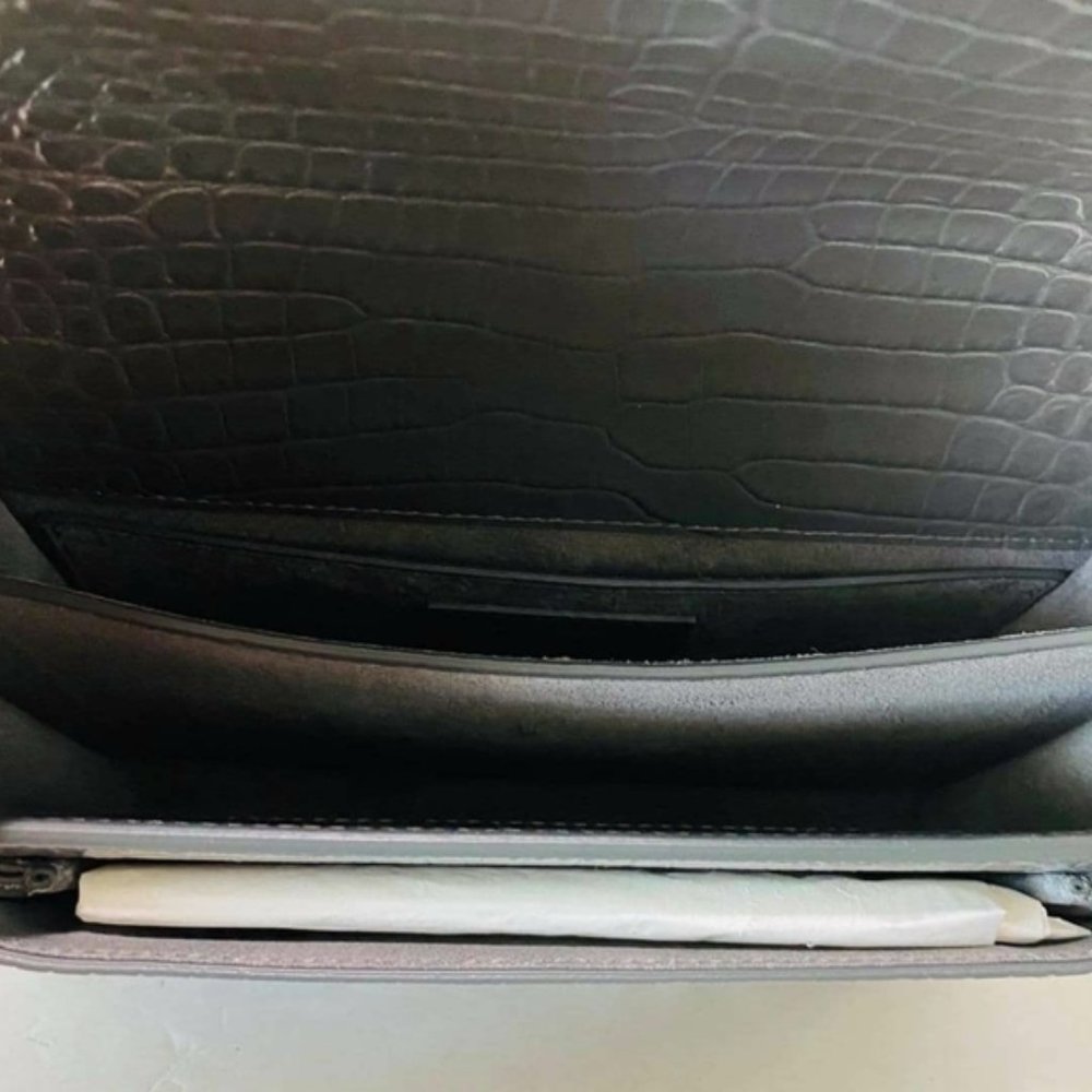 YSL SUNSET Medium Croc black Crossbody Brand New - Picture 11 of 15